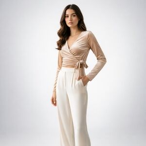 Forever 21 Cream Wide-Leg Pants